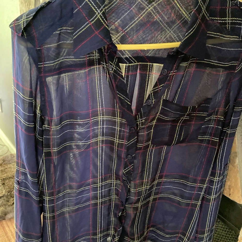 Calvin Klein Silky Soft n Sheer  blue long sleeve shirt Size~S. NWOT